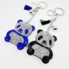 Wholesale Cute Panda Rhinestone Tassel Keychain Pink Korean Velvet Fashion Accessory Gift