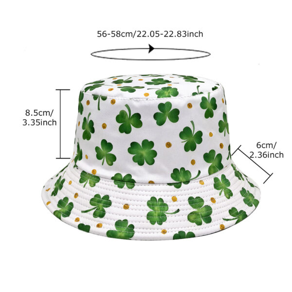 Wholesale Clover Print Bucket Hat St. Patrick's Day Party Sun Protection Hat