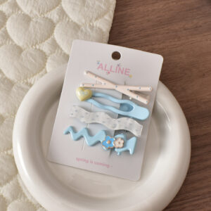 7# blue wavy flowers-4pcs