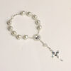 oly-871795fdec843312344caa421155dd15 Wholesale Cross Bead Bracelet Gold Silver Glass Pearl Fashion Accessory