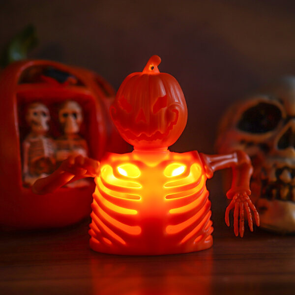 Wholesale Orange Skull Candle Lamp Halloween Gothic Home Decor Accent