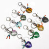Wholesale Fashion Heart Amethyst Crystal Keychain Bag Charm Decorative Accessory