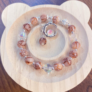 Brown pattern moon cat eye bracelet (opp bag)