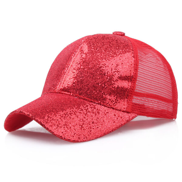 Wholesale Glitter Mesh Baseball Cap Ponytail Hat Summer Sunshade Everyday Trendy
