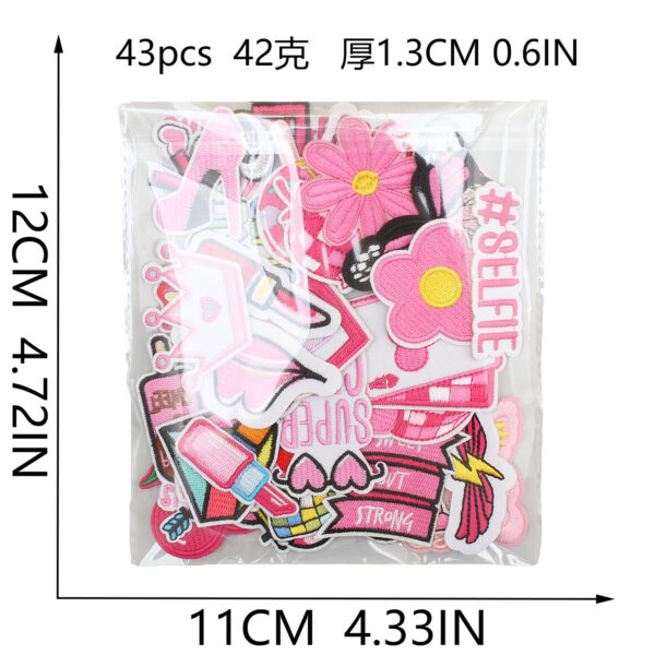 oly-876574762f027360c8f0cc2e4c59f030 Wholesale Fashion Accessory Polyester Embroidery Patches Cute Girl Pink Strawberry Star Patch for Clothing Resale