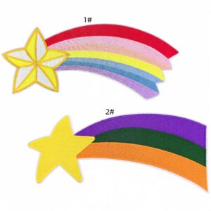 Meteor and five-pointed star fabric patch set (2 pieces)