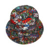 oly-8784f7f463a2afc99c4d60b1b703a7fd Wholesale Graffiti Print Double Sided Bucket Hat Sun Hat for Outdoor Travel Fashion Casual