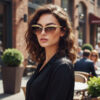 oly-87996f5caee4082153219f93249e4f1d Wholesale Chic Half Frame Sunglasses Gold Frame Grey Lens UV400 Sun Protection Fashion Accessory