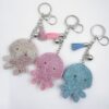 Wholesale Sea Cartoon Octopus Crystal Rhinestone Keychain Zinc Alloy Bag Charm Gift