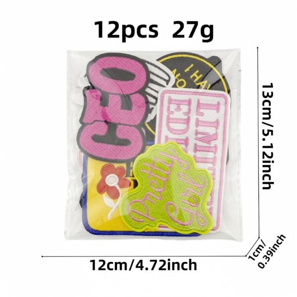 Wholesale Colorful Embroidered English Letter Patches Iron-On for Clothing Decoration Fashion Accessory