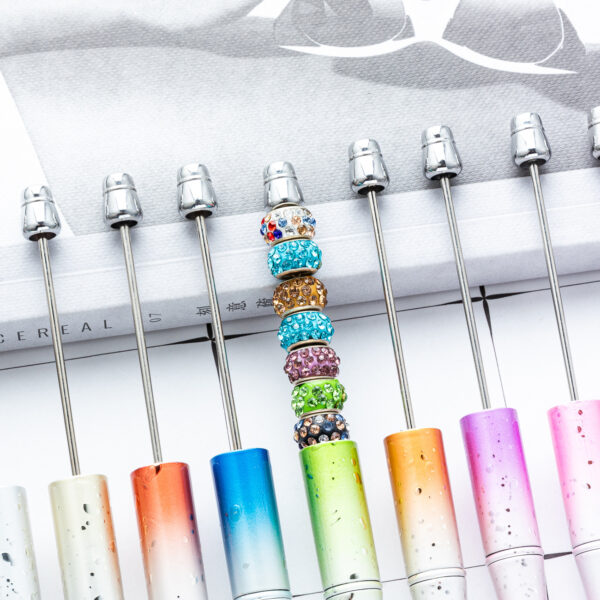 Wholesale DIY Starry Sky Beaded Pen with UV Electroplating, Gradient Design, Creative Stationery for Office or Gift