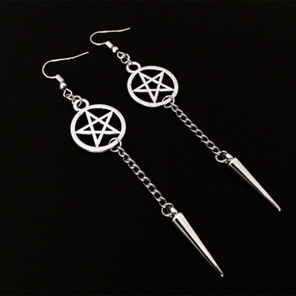 Wholesale Gothic Star Dagger Earrings European Style Metal Jewelry for Everyday Wear