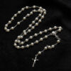 oly-87d34ab4d1fc33eb57e5bfccea61f70d Wholesale White Glass Bead Rosary Necklace Multi Layer Fashion Layering Jewelry Gift Boutique Resale