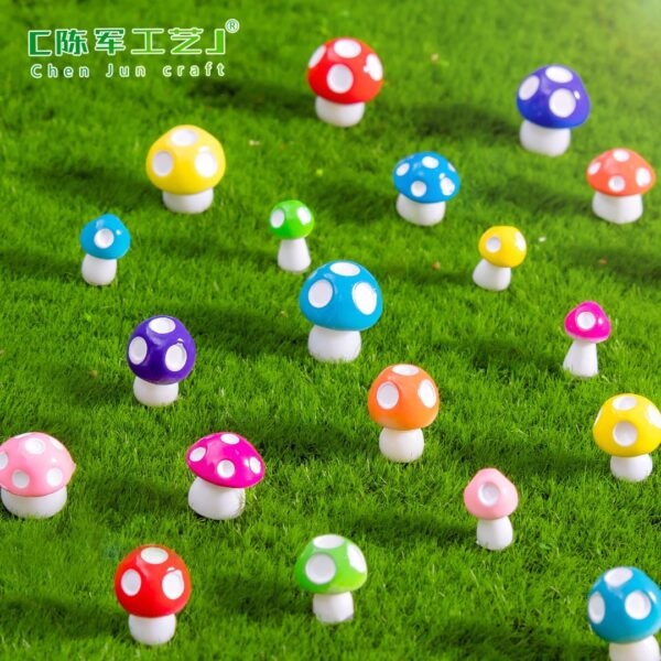 Wholesale Creative colorful artificial mushroom moss miniature landscape, garden landscaping materials, DIY decorations, accessories, and small ornaments.