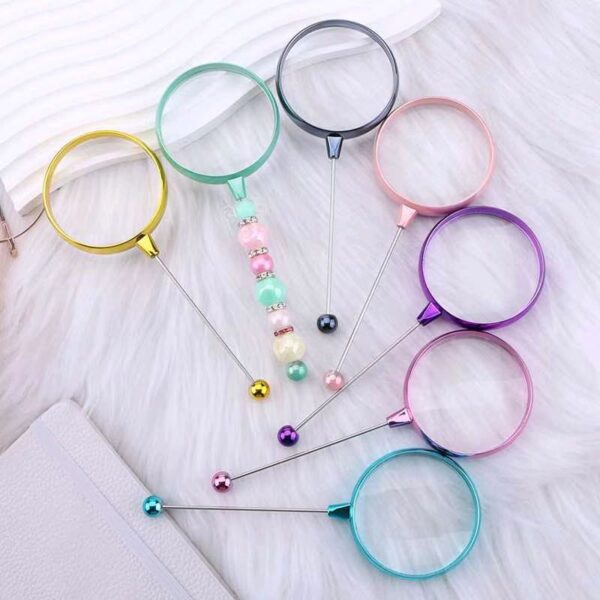Wholesale Colorful Beaded Magnifying Glass DIY Craft Accessory