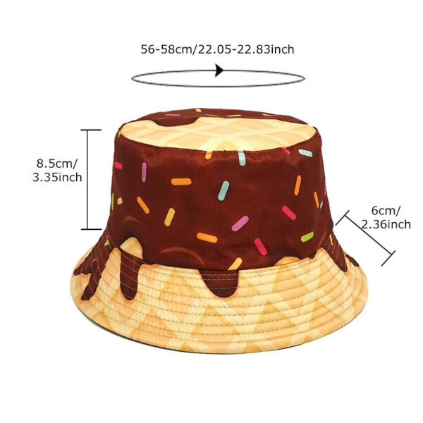 oly-880e643b2e41749983f1241bd8894cfd Wholesale Doughnut Pattern Fisherman Hat Outdoor Sun Protection Double-Sided Unisex Casual Cap