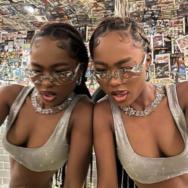 Wholesale Rhinestone Y2K Square Frameless Sunglasses UV400 Everyday Casual