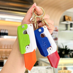 Wholesale Acrylic Cartoon Radish Knife Stress Relief Keychain Gift for Students and Couples