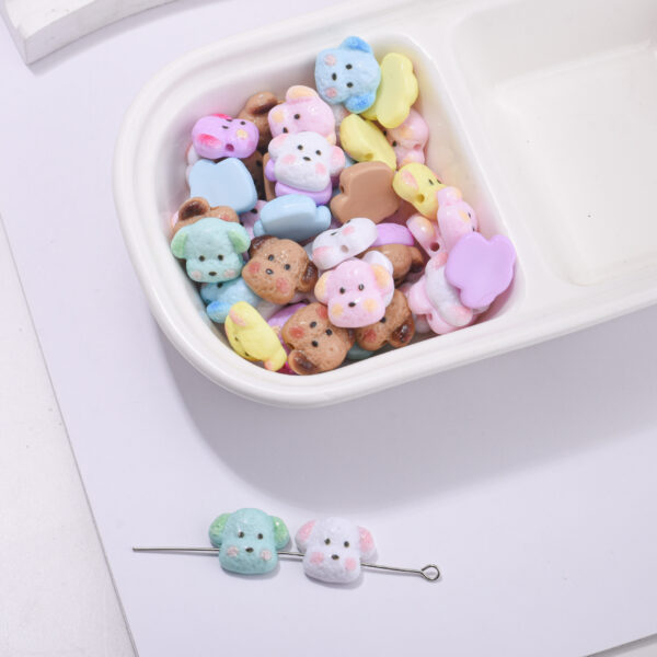 oly-882f7a56ec11564679f72961b847198d Wholesale Acrylic Electroplated Puppy Dog Head Beads DIY Phone Chain Charms Fashion Decorative Accessory for Craft Supply Boutique Resale