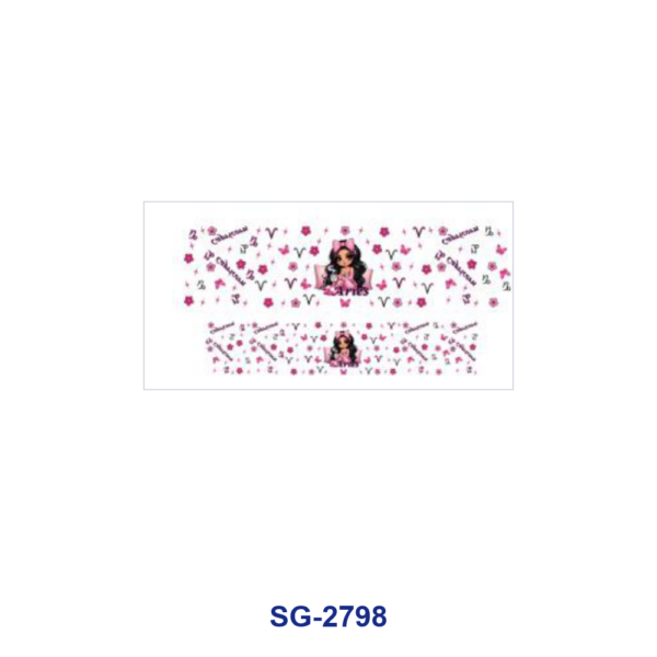 Wholesale 8pcs Zodiac Pink Cartoon Girl Print 3oz Cup Stickers Wrap