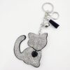 oly-884e60717ed5955718785c25245a9b10 Wholesale Rhinestone Cat Keychain with Bow Tie Chic Wedding Gift Fashion Accessory