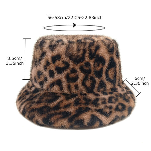 Wholesale Leopard Print Plush Bucket Hat Stylish Winter Fashion Accessory Gift for Women Boutique Resale