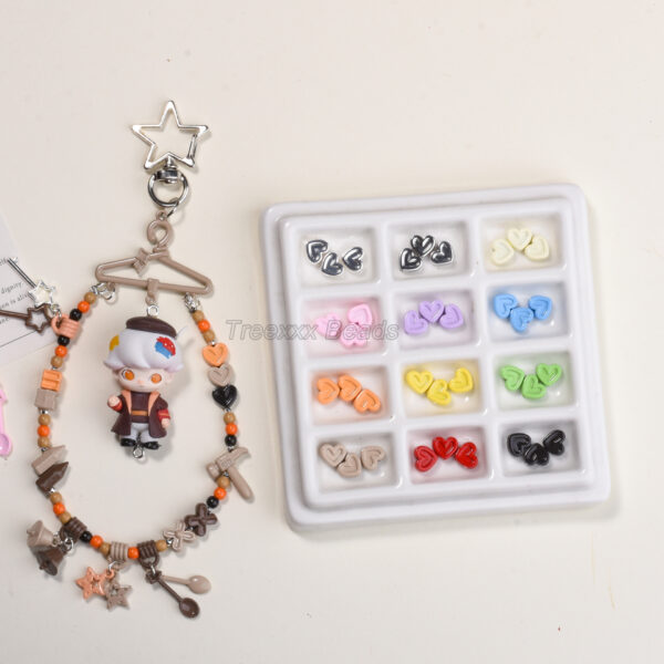 oly-8863fbe4523b91fdc4a92563df950541 Wholesale Alloy Heart Spacer Beads for DIY Keychain Accessory