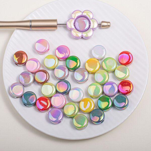 oly-88822eed6b826be1876505b031a5a966 Wholesale Stylish Acrylic Milk Tablet Beads Mixed Colors DIY Phone Chain Bag Charm Craft Supply