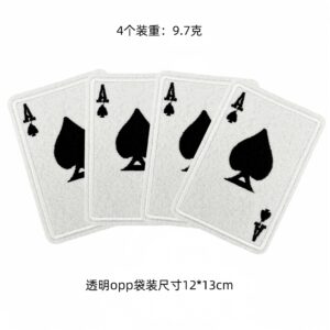 Ace of spades cloth patch set 4 pack