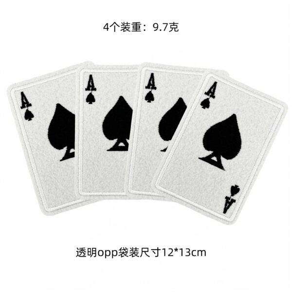 oly-8884cbec67fd59eca373494e66a26a36 Wholesale Embroidered Cloth Patch Ace of Spades Playing Card Design Decorative Fashion Accessory