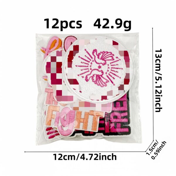 oly-8887657c7a692f4fc23ce3b2d1e2cdba Wholesale Inspirational English Slogan Pink Heart Embroidered Patches Set - Decorative Fashion Accessory for Gift or Resale