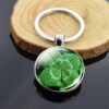 Wholesale Trendy Four Leaf Clover Keychain Metal Electroplating Fashion Accessory for Resale