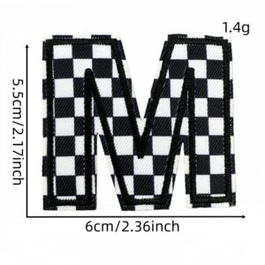 Checkerboard letter patch M
