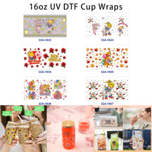 oly-88ba74718f50b86deb9f85efd1847513 Wholesale 5pcs Retro 80S Nostalgic Cartoon Maiden Figure Rose Star Heart Autumn Leaf Mixed Decor Prints 16oz Cup UV DTF Wraps OLY Exclusive