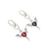Wholesale Zinc Alloy Gothic Skull Love Wings Cross Pendant Keychain Chic Car Key Accessory
