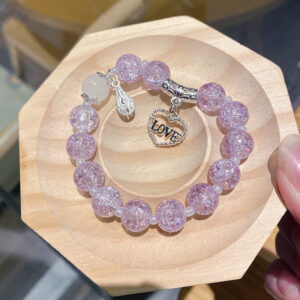 Love purple floral 10cm bracelet (bag)
