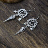 oly-88f739e6bd55f45fd9ab1f6c7117ff75 Wholesale Punk Dark Star Crow Pendant Earrings, Zinc Alloy Jewelry Accessory, Halloween Style