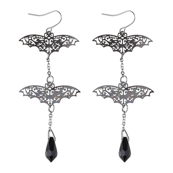 oly-891c10673ebdcfdb75b9bca723d3abf3 Wholesale Gothic Bat Pendant Tassel Earrings Halloween Jewelry Fashion Accessory
