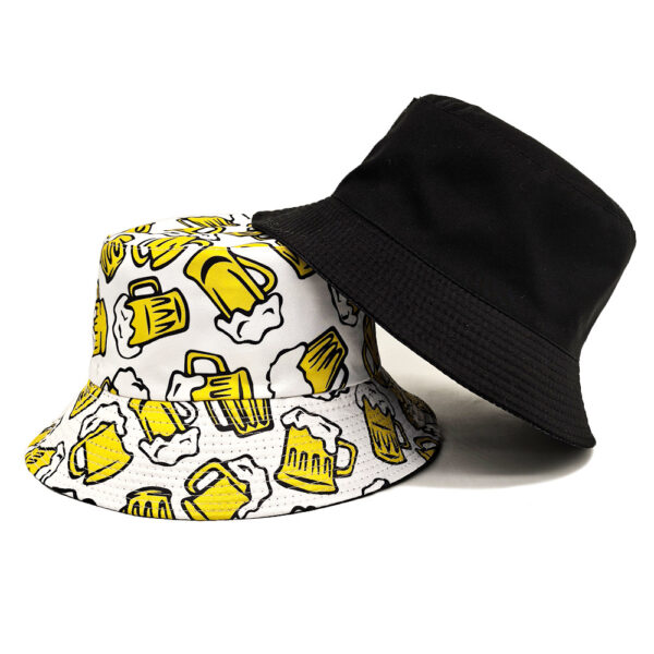 oly-8938314b3925e4e8572db9e0b2444a12 Wholesale Beer Pattern Bucket Hat Unisex Sun Protection Boutique Fashion Accessory
