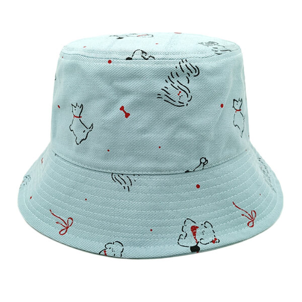 Wholesale Cute Dog Print Bucket Hat Sun Protection Dome Brim Resale Accessory