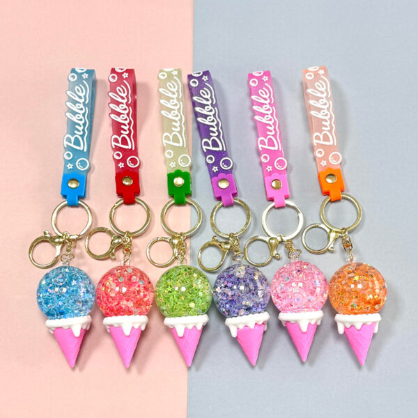 Wholesale Acrylic Glow in the Dark Ice Cream Keychain Bag Charm Car Accessory Gift