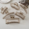 oly-8946d437209e4fd9fc1a703c5993f96e Wholesale Large Translucent Gray Hair Claw Clip for Thick Hair Plastic Handmade Hair Accessory