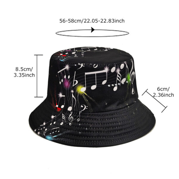 Wholesale Trendy Note Pattern Bucket Hat Sun Protection Music Festival Fashion Accessory for Casual Wear
