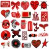 Wholesale Y2K Red Heart Embroidery Patch Set - Decorative Accent for Clothing Bags Gift