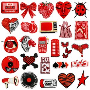oly-8955a0cdd02f6ab194fb360f6eb5fafe Wholesale Y2K Red Heart Embroidery Patch Set - Decorative Accent for Clothing Bags Gift