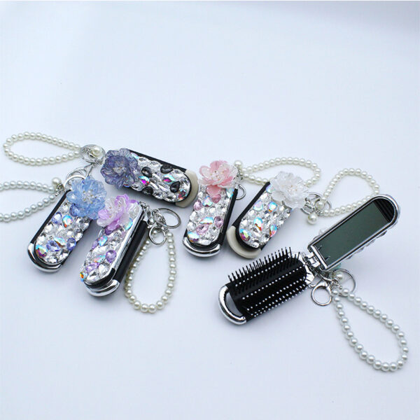 Wholesale Rhinestone Comb Keychain Decorative Gift for Wedding