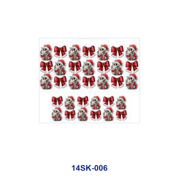 oly-89ae16e33e7f7b2389e399db5bccb10d Wholesale 2/4/8pcs Christmas Santa Bow Mini Cup Keychain Sticker