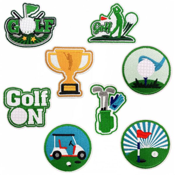 Wholesale Golf Theme Embroidered Patches Polyester Thread Decorative DIY Accessory for Resale
