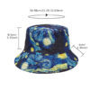 oly-89d80c2ee0d9421c66333f088ed1324c Wholesale Van Gogh Starry Sky Fisherman Hat Double Sided Sun Protection Summer Hat for Men Women Casual Fashion Accessory