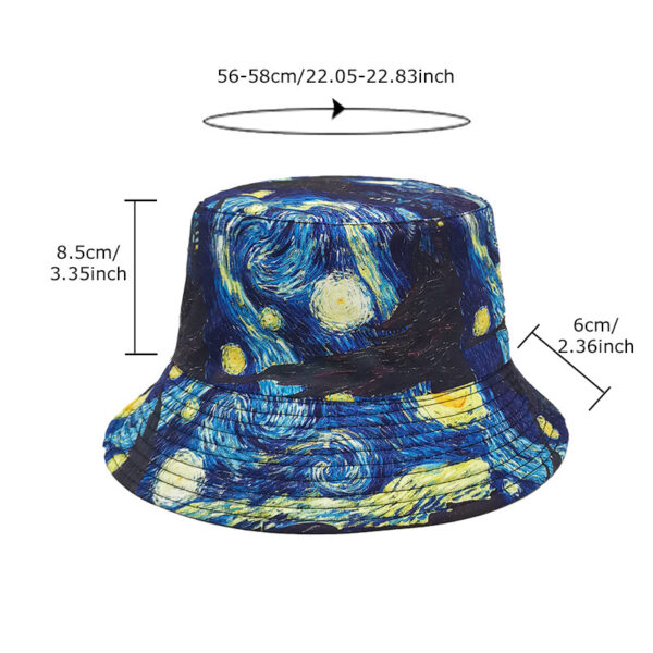 oly-89d80c2ee0d9421c66333f088ed1324c Wholesale Van Gogh Starry Sky Fisherman Hat Double Sided Sun Protection Summer Hat for Men Women Casual Fashion Accessory